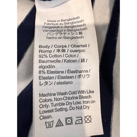 New J. Crew Size S Navy and White Striped Tie Back Knit Midi Dress BR906 - Picture 11 of 12